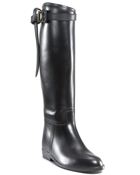 burberry women black ankle boots|Burberry flat riding rain boots.